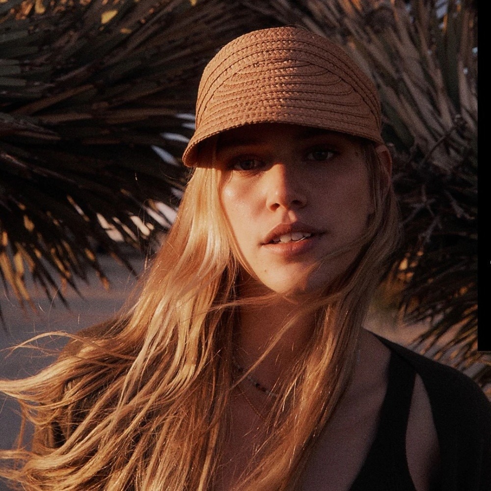 Madewell Packable Braided Straw Visor One Size Warm Nutmeg Roll Up Sun Hat